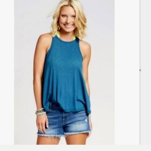 Free People Long Beach Blue tanktop